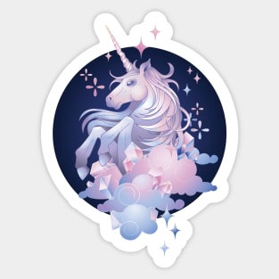 Pastel Pink and Blue Magical Crystal Unicorn Sticker